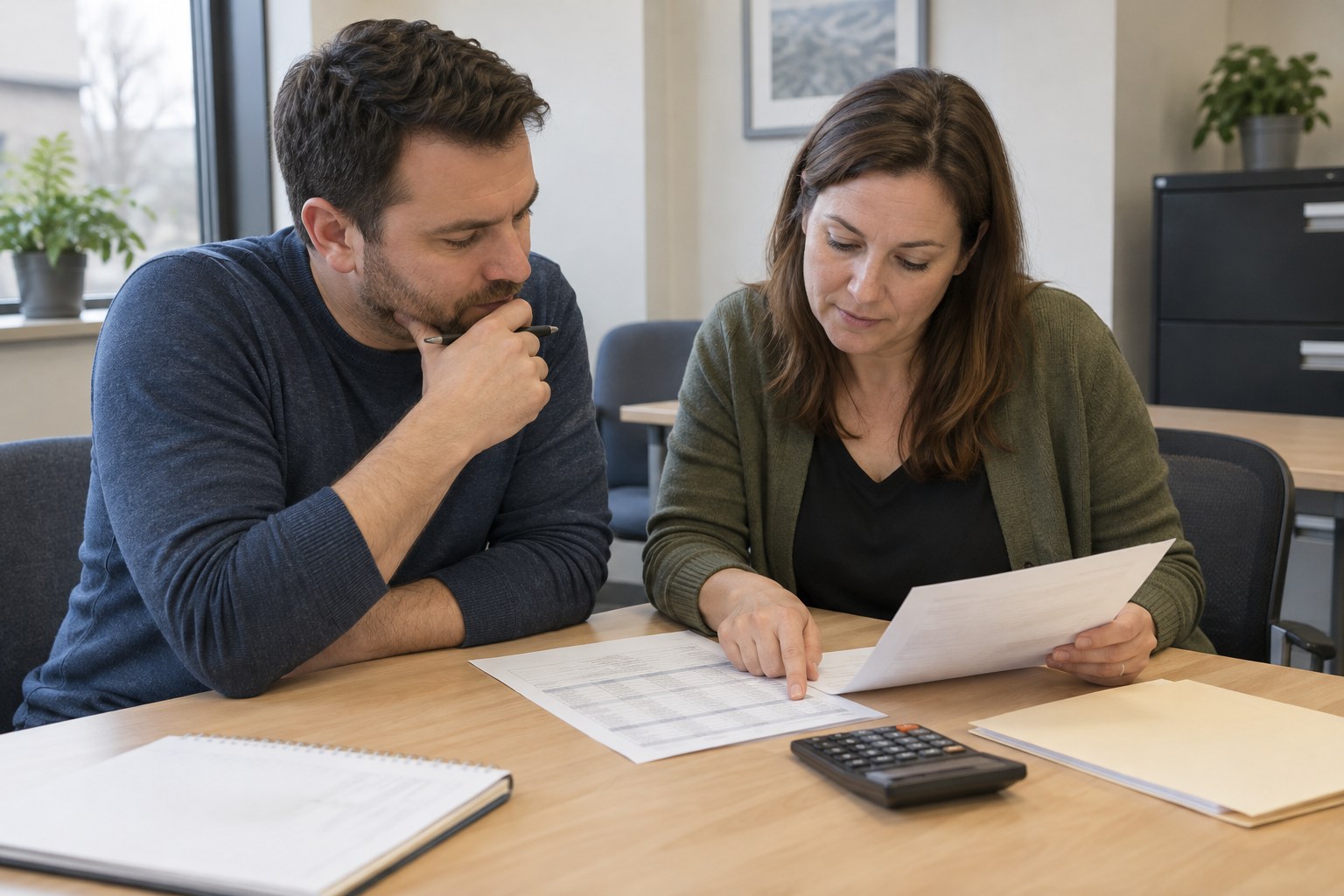 Unterlagen und Taschenrechner bei einer Budgetprüfung.