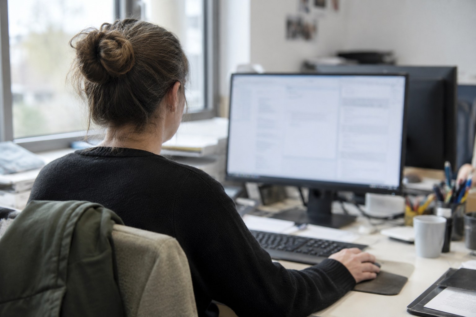 Computerarbeit in einer Verwaltung.