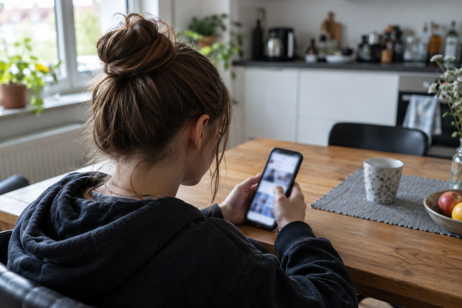 Eine Jugendliche nutzt ein Smartphone.
