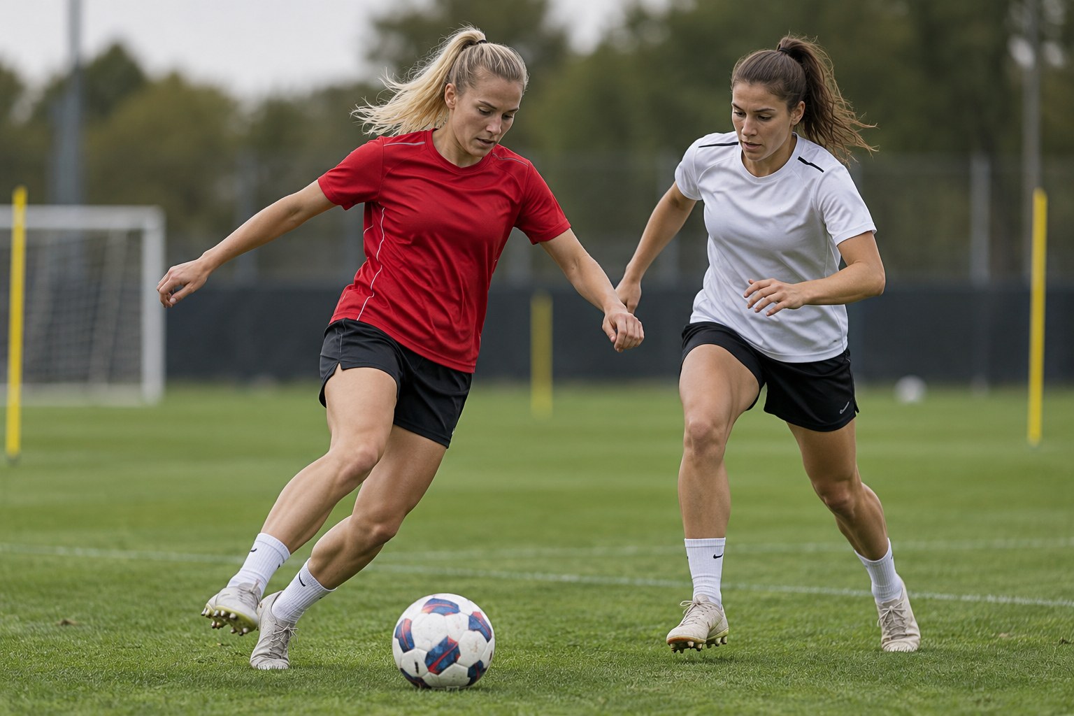 Fußballspielerinnen bei einer Trainingseinheit.